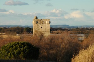la Tour Carbonnière, à 35 km des Gîtes de la Bastide des oliviers la Tour Carbonnière près d'Aigues Mortes dans le Gard monument historique classé